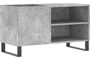 vidaXL Mobile Porta Dischi Grigio Cemento 85x38x48cm Legno Multistrato