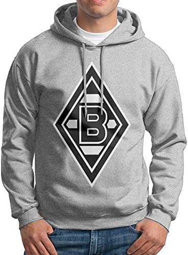 Men Borussia MÃ¶nchengladbach Logo Custom Causal 100% Cotton Hoodie -  Grey - 