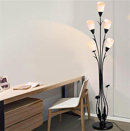 WQRTT® Floor Lamp Modern Metallic Silver 2 Way Mother / Father Parent &amp; Child Uplighter and Spotlight Design Floor Lamp