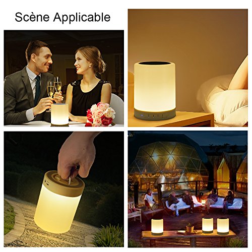 Kainuoa® LED Tischleuchte mit Wireless Bluetooth Lautsprecher Touch Lampe Nachtlicht Dimmbare Bunte Nachtischlampe Dekoleuchte in Farbwechsel für Kinderzimmer Schlafzimmer - 3