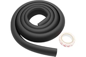 AKORD 2 Metre Black Edge Protector, Foam Corner & Edge Guard for Baby Proofing Furniture, Tables, and TV Cabinets – Child Safety Bumper Strip for Sharp Edges