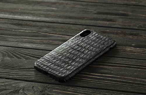 Black alligator iPhone X case. Hand made iphone X alligator personalized case. Alligator iphone case
