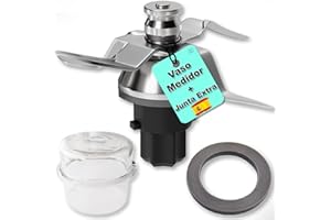 RM Pro® Cuchillas Thermomix TM31+Vaso Medidor+Junta Extra. (Incluye 2 Juntas de Sellado) - Acero Inoxidable SUS420 - Cuchillo Vorwerk Termomix Bimby TM31. Repuestos y Accesorios