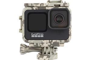 TELESIN Eyeon Carcasa rígida protectora gris camuflaje para cámara de acción GoPro Hero 9 de acción lateral abierta