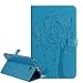 Produktbild Samsung Galaxy Tab A 10.1 Hülle,Hülle für Samsung Galaxy Tab A 10.1 Blau,Schutzhülle für Samsung Galaxy Tab A 10.1 Leder Brieftasche,Leweiany Elegant Luxus Katze und Baum Prägung Muster Ultra Dünn Folio PU Leder Flip Wallet Cover Case Slim Kunstleder Klapphülle Brieftasche Lederhülle Premium Folio Bookstyle Ledertasche Stoßfest mit Standfunktion Kreditkartenfächer Leder Tasche Hülle Etui Schutzhülle Ständer Smart Cover Case für Samsung Galaxy Tab A 10.1 T580
