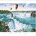 Produktbild chellonm (Kein Rahmen)   DIY Bild-Ölgemälde Durch Zahlen Malen Nach Zahlen Für Wohnkultur Leinwand Malerei      Ballon Mit Wasserfall