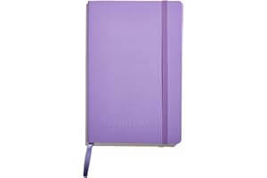 Muitomas, Block Notes A5, Notebook Appunti per Ufficio, con Copertina Morbida, Tasca Interna e Chiusura ad Elastico, 120 Fogli a Righe, 13 x 21 cm, Colore Lilla