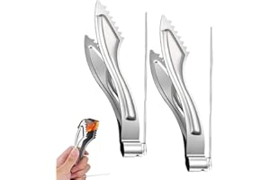 GEHANICO Lot de 2 pinces à narguilé en acier inoxydable pour barbecue - Pinces à charbon pour chicha - Pinces à glace longues et épaisses en métal - Pour nargila, nargila, charbons avec tisonnier