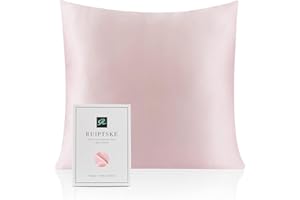 RUIPTSKE Oeko-TEX® Jedwabna poszewka na poduszkę do 100% jedwabiu 22 Momme poszewka na poduszkę do włosów i skóry, zapobiegająca starzeniu się, przeciw roztoczom (40 x 40 cm, różowa)
