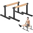 BodyMechanicsGlobal Premium Parallettes PRO CASTISTHENICS, Push Up Bar (19 * 13 * 11 Inches), Non-Slip, Black, Wood Metal, Calisthenics Bar