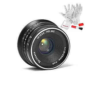 7artisans 25mm F1.8 Manual Focus Prime Fixed Lens for Olympus and Panasonic Micro Four Thirds MFT M4/3 Cameras - Black