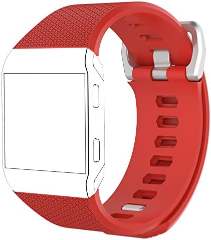 Fitbit Ionic Replacement Band, Soft Silicone Classic Adjustable Replacement Strap Wristband for Fitbit Unisex Ionic Health and Fitness Smartwatch, Red (Size L)