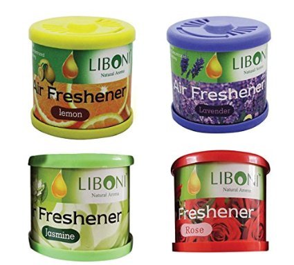 Liboni Car Air Freshener/Perfume Set Of 4-Rose,Lavender,Lemon,Jasmine RS.340 (66.00% Off) - Amazon