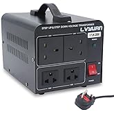 Cantonape Voltage Converter 2000W Step Up Step Down UK to US Transformer with 2 US & 2 UK outlets for 220V-110V & 110V-220V