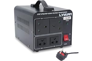 Cantonape Voltage Converter 2000W Step Up Step Down UK to US Transformer with 2 US & 2 UK outlets for 220V-110V & 110V-220V