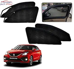 Auto Pearl Zipper Magnetic Sun Shades Car Curtain for - Baleno RS 2019 Set of 4 Pcs