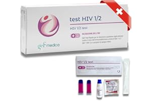 GEF + MEDICA Gef Medica® Test HIV‑1/2 Rapido a Casa – 1 Autotest IgG/IgM 10 min | Rileva Anticorpi, Uso Riservato, Made in Swiss - CE