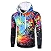 Produktbild Cramberdy Herren Kapuzenpullover, Herren Pullover Outwear T-Shirt Herren Tops Herrenhemden Shirt Langarm Fitness Sweatshirt Casual 3D Digitaldruck Hoodies Top Bluse Trainingsanzüge Pullover Hemd