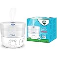 Vicks Top Fill Cool Mist Ultrasonic Humidifier - Easy to use - Year Round Home Use in Living Rooms, Bedrooms, Baby Nursery - Up to 24h for 35m2 - Quiet - Essential Oil - VapoPads Included - VUL585