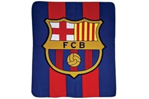 MOZURU Manta Polar Blaugrana” con el Escudo del Fútbol Club Barcelona – 120 x 150 cm | Tejido Suave y Cálido en Poliéster | Manta para Fans del Barça | Ideal para Sofá, Cama o Viaje