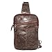 Produktbild Schultertasche Herren Brusttasche Leder Herren Brusttasche Vintage Top Leder Herren Brusttasche Casual Schultertasche für Freizeit Business Umhängetasche, Brustrucksack, diebstahlsichere Rei