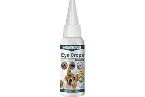 Ellisalano Pet Gotas Oculares para Gatos Y Perros para Eliminar Las Marcas del Lagrimeo para Aliviar El Picor Ocular Gotas Limpiadoras Suaves (30ML)