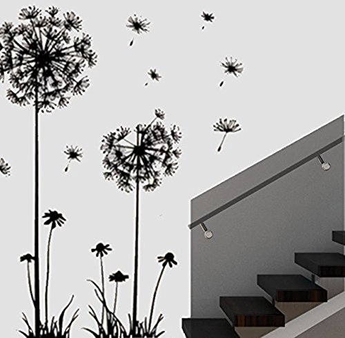 Wandtattoo Pusteblume, schwarz