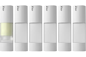 LONGWAY 6 STÜCKE 30ml Airless Pumpspender Leer,Creme Spender reiseflaschen zum befüllen，Pumpflasche，Nachfüllbar Vakuum Kosmetikbehälter，Leer Lotion Pumpflasche für Reise Home Verwendung