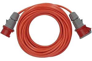 Brennenstuhl BREMAXX Cable alargador CEE 400V/16A (Cable de 25 m, 5 Polos, Uso en Exteriores hasta -35°C, Fabricado en Alemania) Rojo