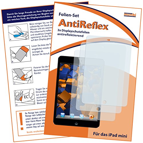 3 x mumbi Displayschutzfolie iPad Mini / iPad mini 2 / iPad mini 3 Schutzfolie AntiReflex matt
