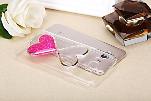 Galaxy J5 2016 Hülle,ikasus® Crystal Clear Flüssig Hülle Schutz Handy Case Hülle für Samsung Galaxy J5 (2016) J510F (5,2 Zoll) Transparent Durchsichtige Handytasche Glitter Glänzend Bling Glitzer Flowing Liquid Floating Hourglasses Liebe Herz Fließen Flüssig Flüssigkeit Handyhülle Handy Hülle Case Tasche Crystal Case Durchsichtig Schutzhülle Etui Bumper Schale Etui Protective Case Cover – Crystal Flüssigkeit Schutzhülle Cover in Liebe Herz Sanduhr Hot Pink - 3