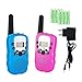 Produktbild Mini Walkie Talkie - LOMOO Langstrecken PMR446MHz 8 Kanäle Walkie Talkie mit wiederaufladbarer Batterie und Ladegerät Reichweite Bis zu 3 KM, Eingebaute LED Taschenlampe VOX LCD Display - (1 Paar, Blau & Rosa)