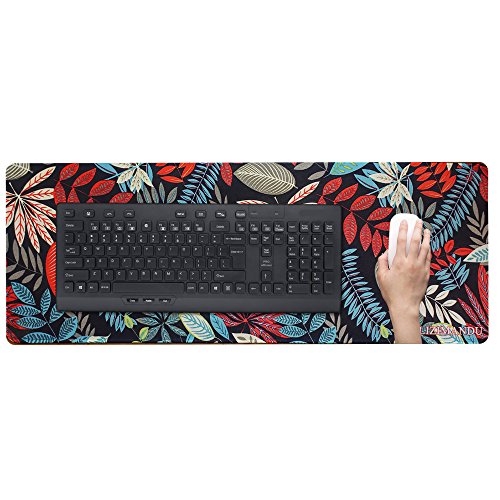 Lizimandu XXL Gaming Mauspad,Wasserdicht Control Gaming und Office Extended Mouse Pad, Abmessung 800x300x2mm,Rubber Base mit Anti-Rutsch-Funktion für Computer Schreibtisch Briefpapier Zubehör Mause Pads 31.5“×11.8“(Ahornblätter/Maple Leaves) - 2
