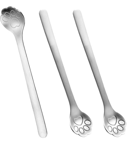 8 Cuillères à Café Avec Filtre En Forme De Patte De Chat - Acier Inoxydable, Design Mignon, Pour Thé Et Cocktails - 3