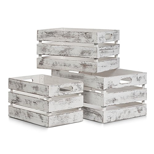 Zeller 15130 Aufbewahrungs-Kiste, Holz, vintage weiß, 31 x 21 x 18,7 cm - 2