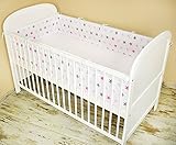 Amilian® Bettumrandung Nest Kopfschutz Nestchen 420x30cm, 360x30cm, 180×30 cm Bettnestchen Baby Kantenschutz Bettausstattung Sternchen GROß rosa - 2