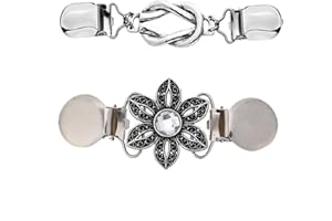 JOCXZI Vintage Pullover Schal Clips - 2 Stück Mantel Legierung Cardigan Clip Strickjacke Clip Kragen Clips Frau Cardigan Clip Pullover Clips