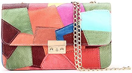 Yiliay Contrast Color PU Leather Small Shoulder Bag Mini Clutch Crossbody Bag-Yellow