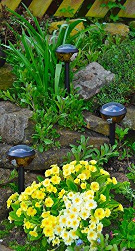 Gardensity Solarlampe Mini Tiffany, Garten-/Terrassenbeleuchtung, Set mit 8, bleihaltig, Glas-Stil - 4