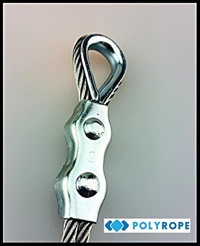 5mm pack of 2, Galvanized duplex steel wire rope clamps grips steel clip.