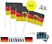 Produktbild 4x Stück Stabfahne Stockfahne Länge 60 cm Größe 30 cm x 45 cm Deutschlandfahne Fahne Deutschland Flagge mit Adler und Holzstiel Stab zum wehen Fanartikel Deutschlandflagge Flagge, Fahne Deutschland schwarz rot goldfür WM 2018, Fußball Weltmeisterschaft + 1x WM Planer Spielplan alle Spiele + 1x Plakat Übersicht aller Stadien DIN A3 für Fußball Weltmeisterschaft Russland 2018 Poster Plakat Format DIN A3