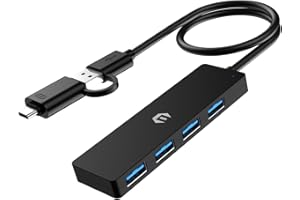 BIGBIG WON 4-portowy adapter USB, hub USB 3.0 do MacBook Pro/Air, USB A do C Data Hub, ultracienki rozdzielacz USB, adapter multiportowy 5 Gbps do iMac Pro, Xbox, PS4, Dell, HP, Surface, Tesla-Model 3, HDD