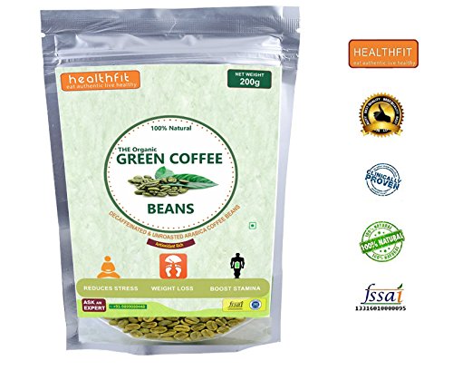 100% Organic Green Coffee Bean with Decaffeinated & Unroasted Arabica Coffee Beans - 200g RS.199 (67.00% Off) - Amazon