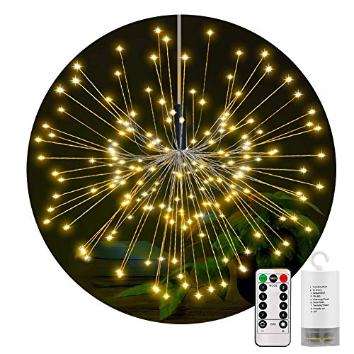LED cadena de luces, Solotree Luces de Cadena 120 LEDs con Control Remoto y 8 modos Colgando Starburst Light Decoración para Navidad, Fiestas, Bodas, Jardines, Festivals