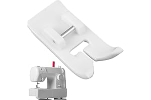 HUGWAIT Teflon Foot Zip Presser Foot 5 mm for Brother Singer, Hem Foot Sewing Machine for Aalfa, Presser Foot W6 Straight Stitch, Sewing Foot for Rolled Hem Universal Compatible with Janome