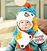 4 Migo Winter Warm Boys Wool Acrylic Hat/Scarf Set Knitted Hat Scarf Red Cute Bear for Christmas (Blue)