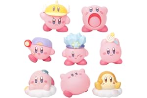 KSOPSDEY Kirby Figures, 8 PCS Kirby star doll Sets Cartoons Cupcake Figurine for Kids Birthday Party Supplies Desktop Ornaments, Kirby Figures Gift Children's Gifts