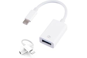 UYDF Adaptador USB para iPhone,Adaptador USB iPhone,Adaptador de Cable USB 3.0 OTG para Conectar Cámara,Compatible con iPhone/iPad,Lector de Tarjetas,Teclado,Ratón,Unidad Flash USB,Hubs,Midi,Plug & Play