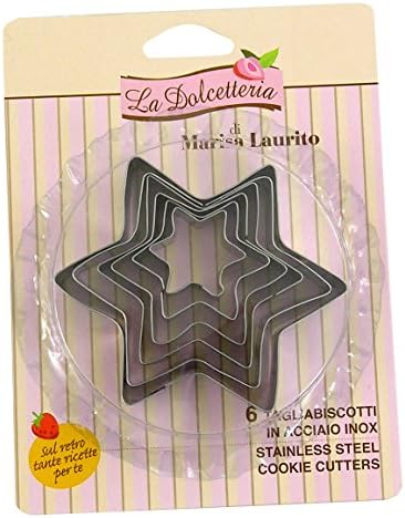 GP&me GP&me_5035 6 Pieces Star Shaped Cookie Cutters Set, Stainless Steel, Silver