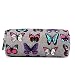 Miss LuLu Women Girls Canvas Students Pen Pencil Case zipper Bags Cosmetic Travel Makeup Bags Pouch Box (Butterfly Grey)